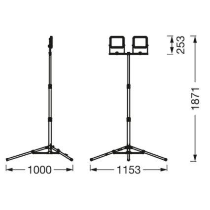 Ledvance - Udendørs LED projektør med en holder WORKLIGHT TRIPOD 2xLED/30W/230V 6500K IP65