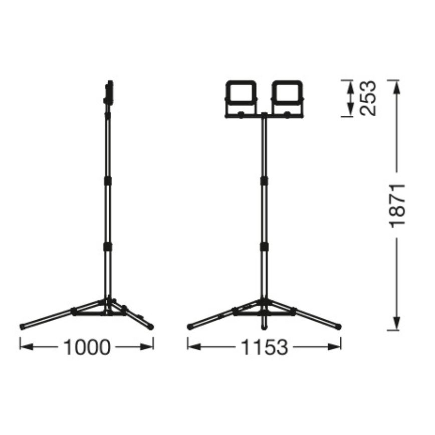 Ledvance - Udendørs LED projektør med en holder WORKLIGHT TRIPOD 2xLED/30W/230V 6500K IP65