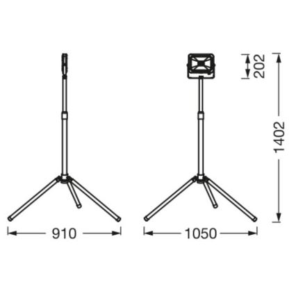 Ledvance - Udendørs LED projektør med holder WORKLIGHT TRIPOD LED/30W/230V 6500K IP65