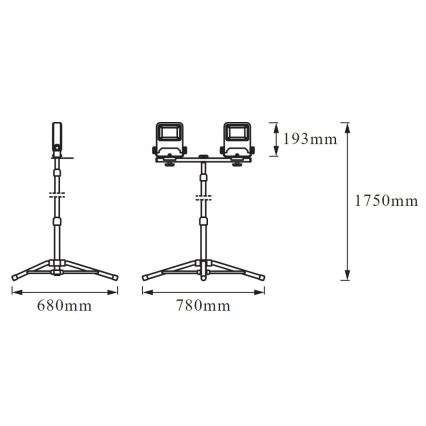 Ledvance - LED projektør med håndtag TRIPOD 2xLED/30W/230V IP65