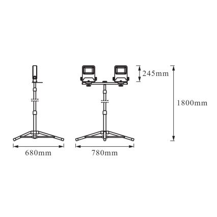 Ledvance - LED projektør med håndtag TRIPOD 2xLED/50W/230V IP65