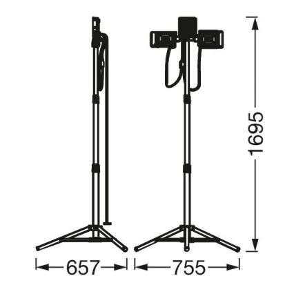 Ledvance - LED projektør med holder TRIPOD 1xLED/30W/230V + 2xLED/5W IP65