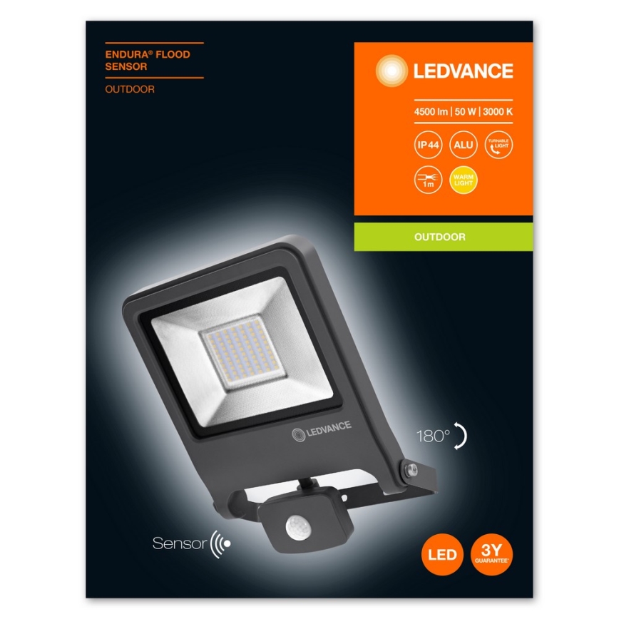 Ledvance - LED projektør med sensor ENDURA LED/50W/230V IP44