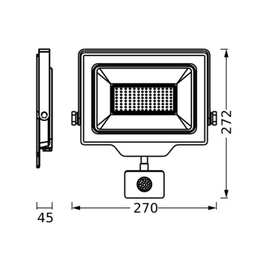 Ledvance - LED Væghængt projektør med sensor FLOODLIGHT ESSENTIAL LED/100W/230V IP65