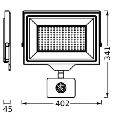 Ledvance - LED Væghængt projektør med sensor FLOODLIGHT ESSENTIAL LED/200W/230V IP65