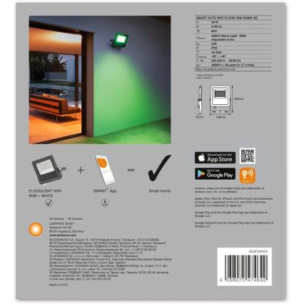 Ledvance - LED projektør RGBW-farver SMART+ FLOOD LED/30W/230V IP65 Wi-Fi