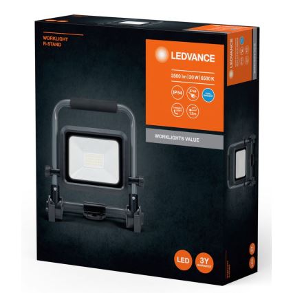 Ledvance - Udendørs LED projektør WORKLIGHT R-STAND LED/20W/230V 6500K IP54