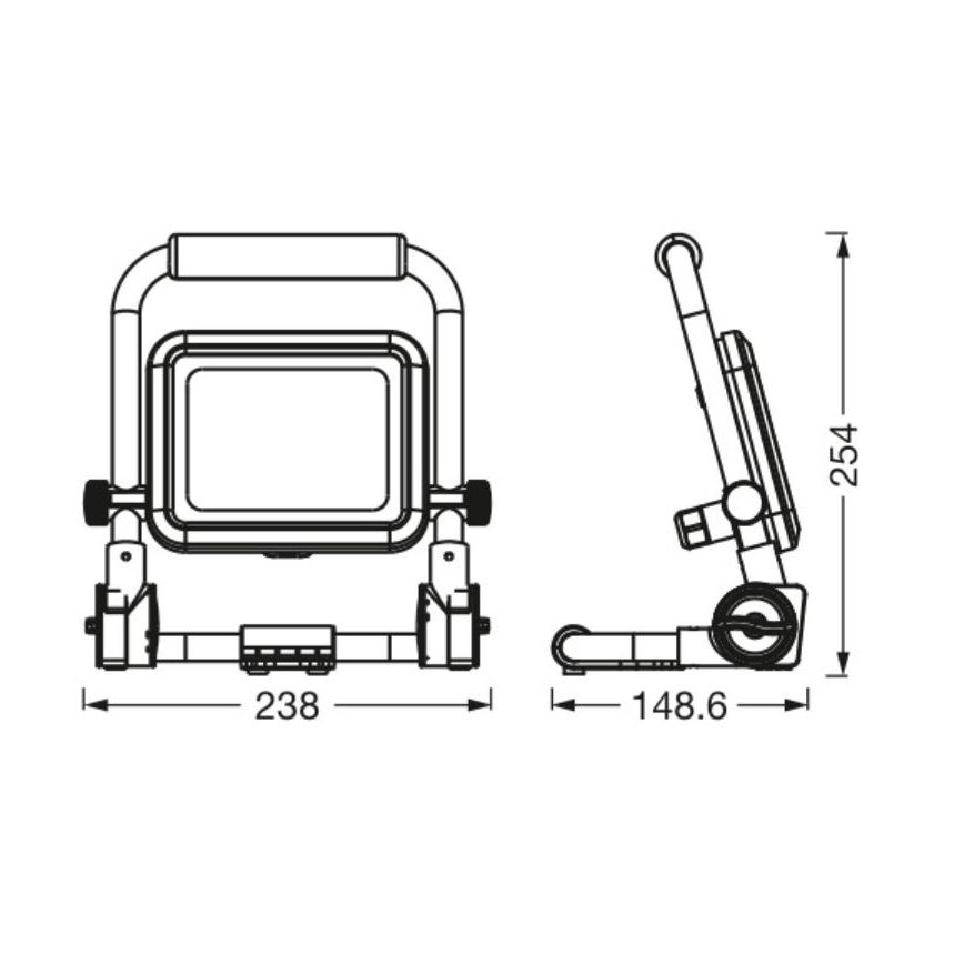 Ledvance - Udendørs LED projektør WORKLIGHT R-STAND LED/20W/230V 6500K IP54