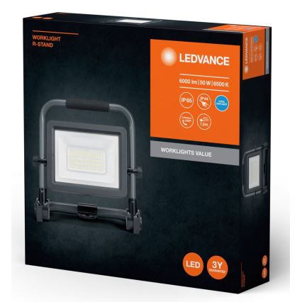 Ledvance - Udendørs LED projektør WORKLIGHT R-STAND LED/50W/230V 6500K IP65