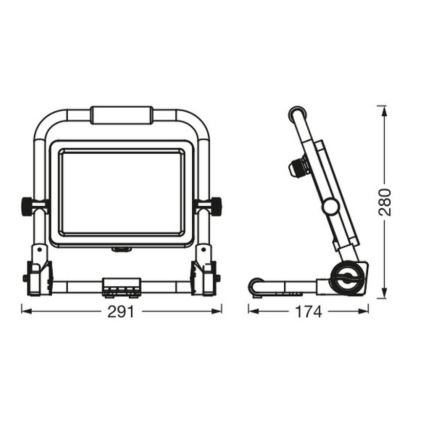 Ledvance - Udendørs LED projektør WORKLIGHT R-STAND LED/50W/230V 6500K IP65