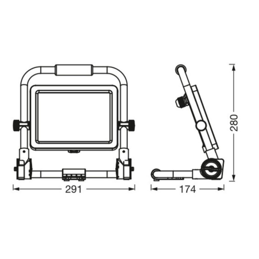 Ledvance - Udendørs LED projektør WORKLIGHT R-STAND LED/50W/230V 6500K IP65