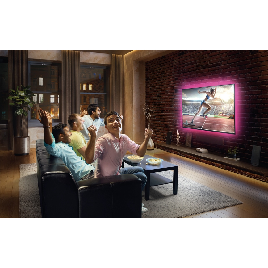 Ledvance - Dæmpbar fleksibel LED RGB-strip FLEX TV MOOD 1m LED/4W/5V + fjernbetjening