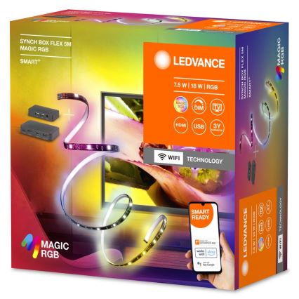 Ledvance - LED RGB Strip til tv dæmpbar SYNCH BOX FLEX SMART+ MAGIC 4,5m LED/18W/230V Wi-Fi