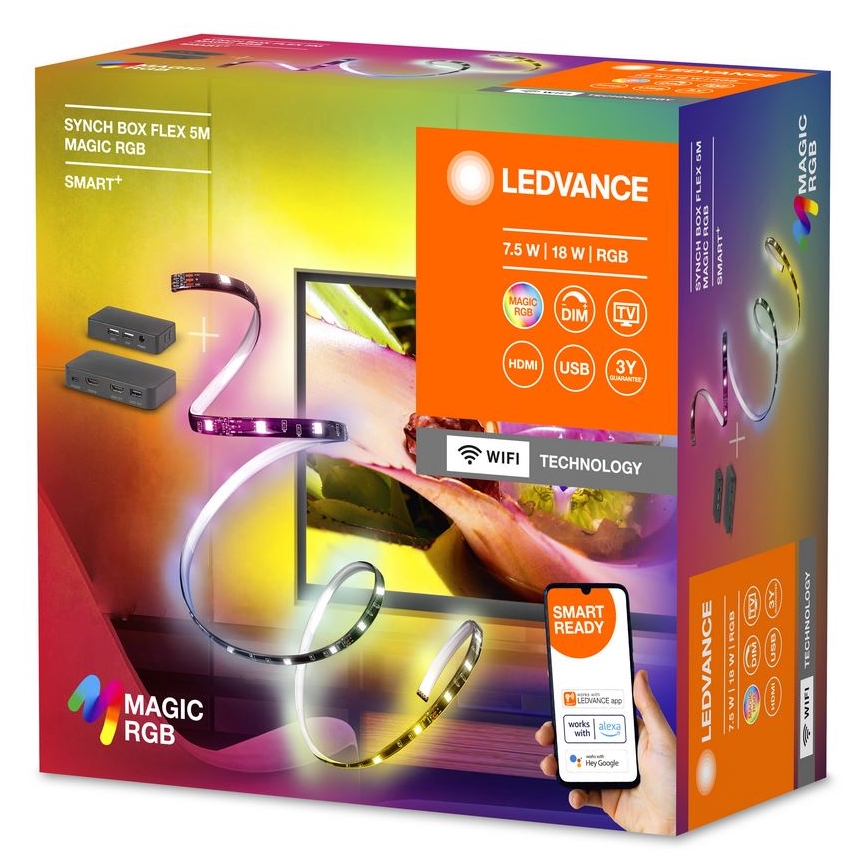 Ledvance - LED RGB Strip til tv dæmpbar SYNCH BOX FLEX SMART+ MAGIC 4,5m LED/18W/230V Wi-Fi