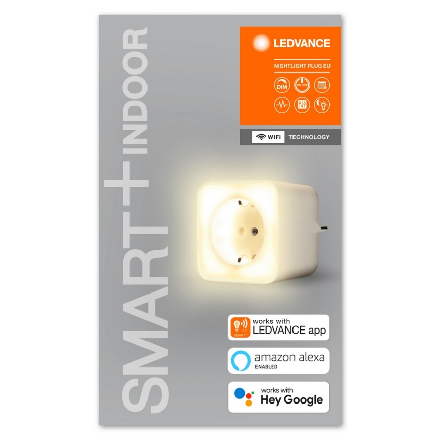 Ledvance - LED smart-stikkontakt med lys dæmpbar SMART+ PLUG 3680W Wi-Fi