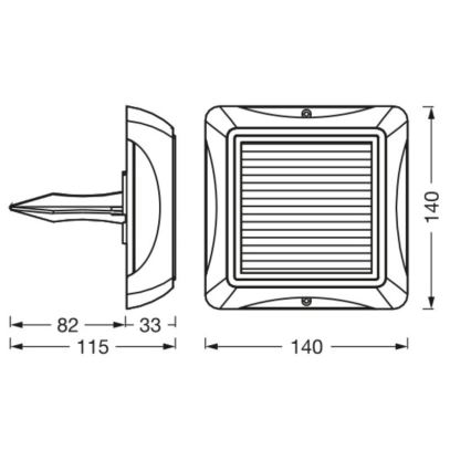 Ledvance - LED Dæmpbar soldrevet lampe ENDURA STYLE SOLAR LED/1,2W/3,7V 2000 mAh IP65