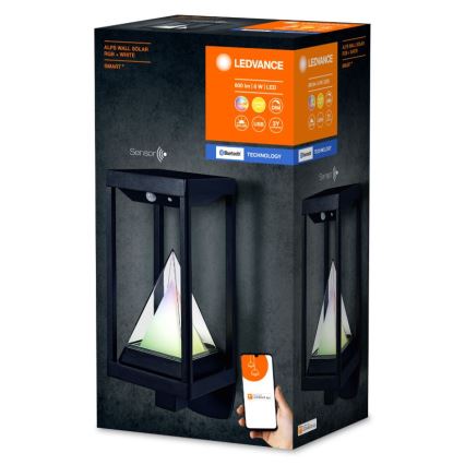 Ledvance - Soldrevet LED væglampe med sensor m. RGB-farver dæmpbar SMART+ ALPS LED/6W/3,7V 2200 mAh 3000K IP44