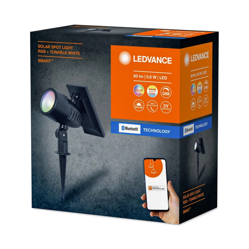 Ledvance - LED solcellelampe m. RGBW-farver dæmpbar SMART+ SOLAR LED/0,6W/3,7V 2000 mAh 3000-6500K IP44