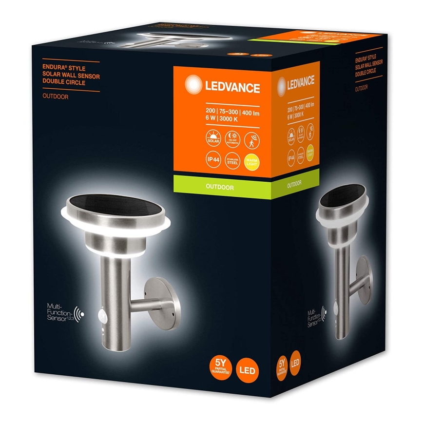 Ledvance - LED solcellelampe med sensor dæmpbar CIRCLE LED/6W/3,2V 2200 mAh IP44