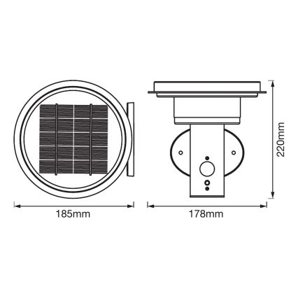 Ledvance - LED solcellelampe med sensor dæmpbar CIRCLE LED/6W/3,2V 2200 mAh IP44