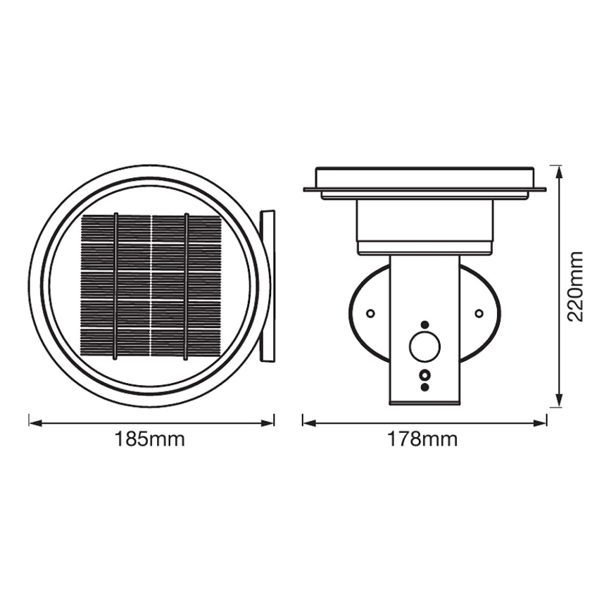 Ledvance - LED solcellelampe med sensor dæmpbar CIRCLE LED/6W/3,2V 2200 mAh IP44