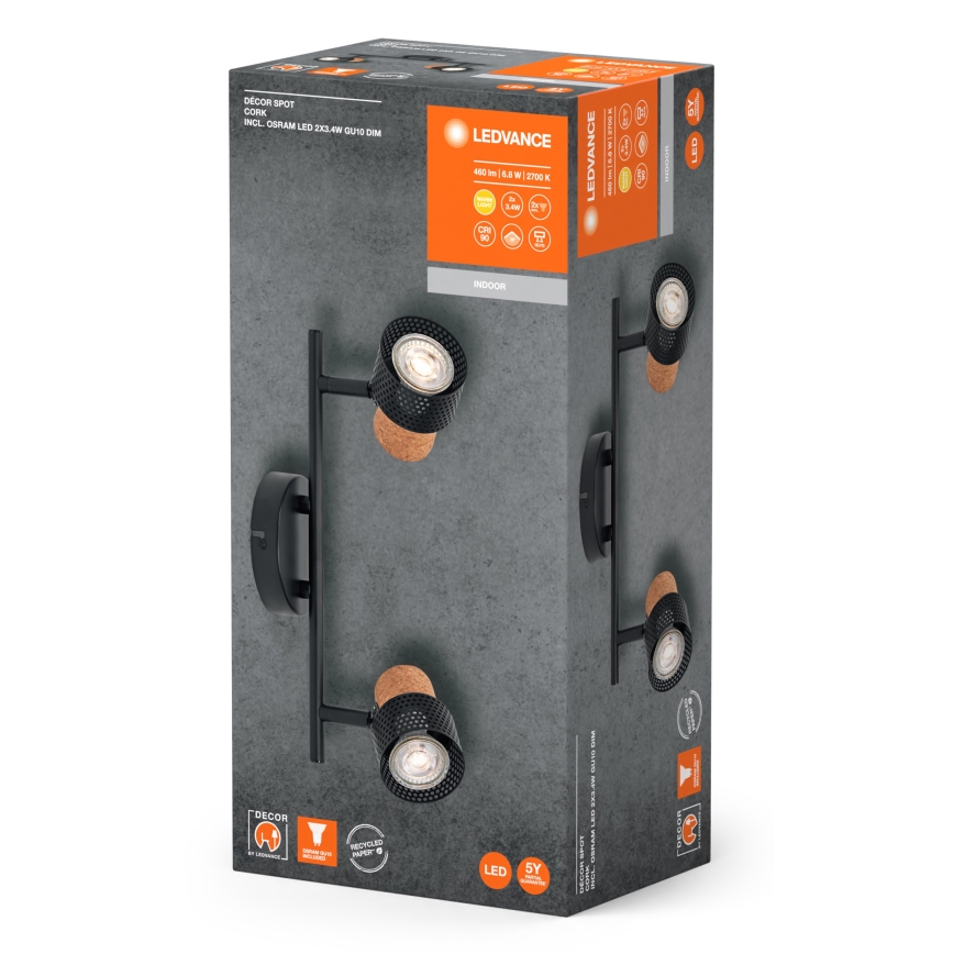 Ledvance - LED Spotlys DECOR CORK 2xGU10/3,4W/230V