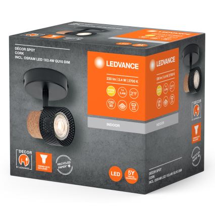 Ledvance - LED spotlampe DECOR CORK 1xGU10/3,4W/230V