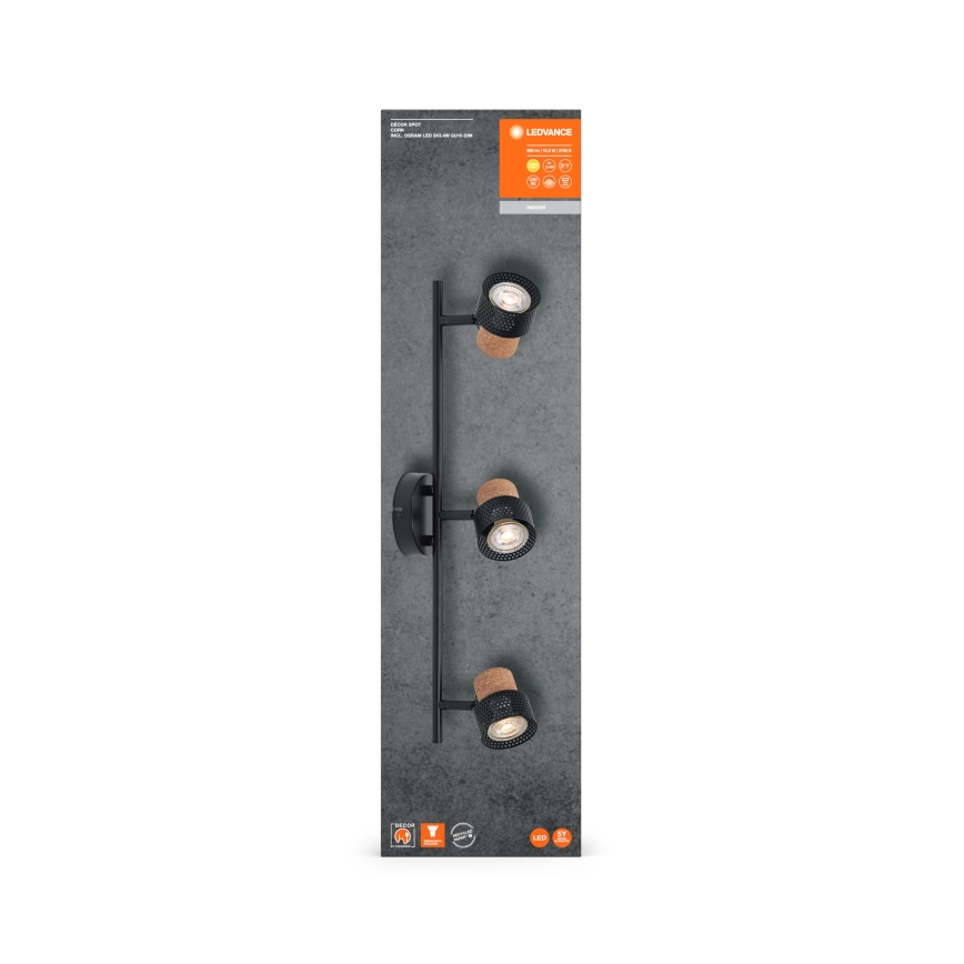 Ledvance - LED spotlampe DECOR CORK 3xGU10/3,4W/230V