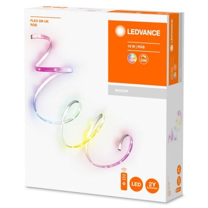 Ledvance - LED strip m. RGB-farver dæmpbar FLEX 5 m LED/19W/230V + fjernbetjening