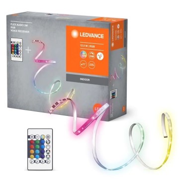 Ledvance - LED strip m. RGB-farver dæmpbar FLEX AUDIO 3 m LED/12,5W/230V + fjernbetjening