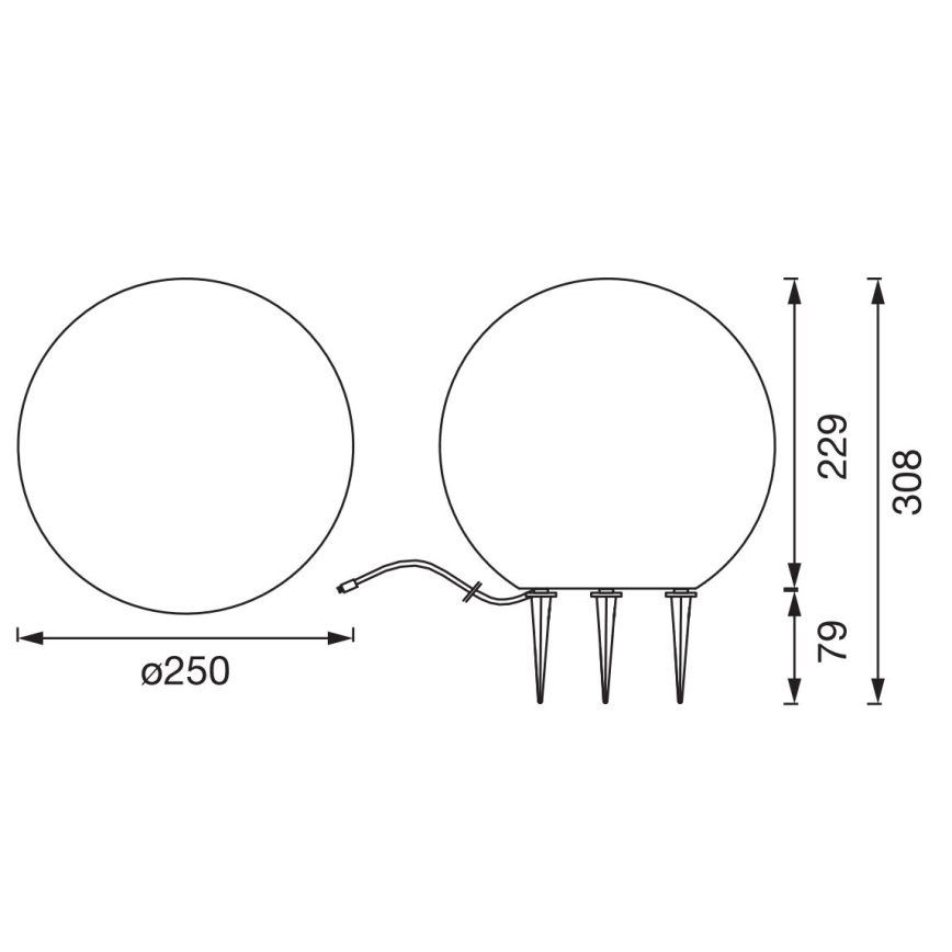 Ledvance - LED Udendørslampe ENDURA HYBRID BALL LED/2W/12V IP44