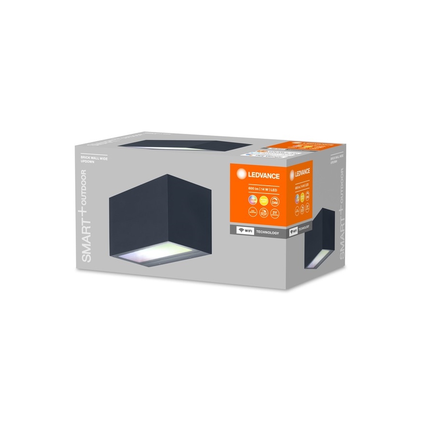 Ledvance - Udendørs LED væglampe dæmpbar RGBW-farver SMART+ BRICK LED/14W/230V Wi-Fi IP44