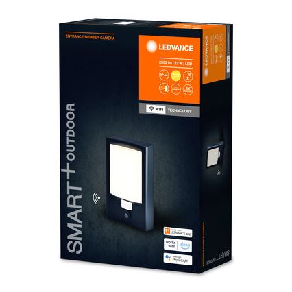 Ledvance - Udendørs LED væglampe med sensor og kamera dæmpbar SMART+ LED/22W/230V IP44 Wi-Fi