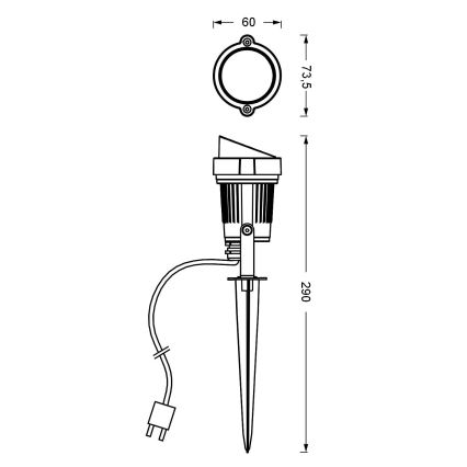 Ledvance - LED udendørslampe ENDURA HYBRID SPOT SPIKE LED/1W/12V IP44