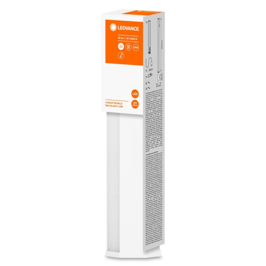 Ledvance - LED underskabslampe med sensor MOBILE LED/1W/5V 500 mAh 20 cm