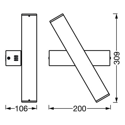 Ledvance - LED væglampe dæmpbar SMART+ CROSS 2xLED/6W/230V 3000-6500K Wi-Fi