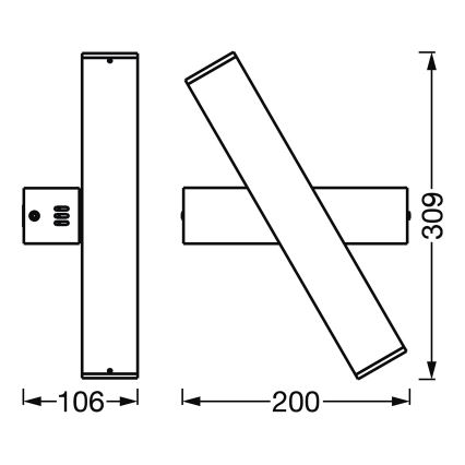 Ledvance - LED væglampe dæmpbar SMART+ CROSS 2xLED/6W/230V 3000-6500K Wi-Fi