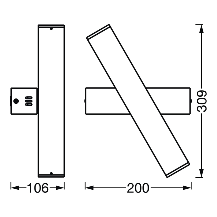 Ledvance - LED væglampe dæmpbar SMART+ CROSS 2xLED/6W/230V 3000-6500K Wi-Fi