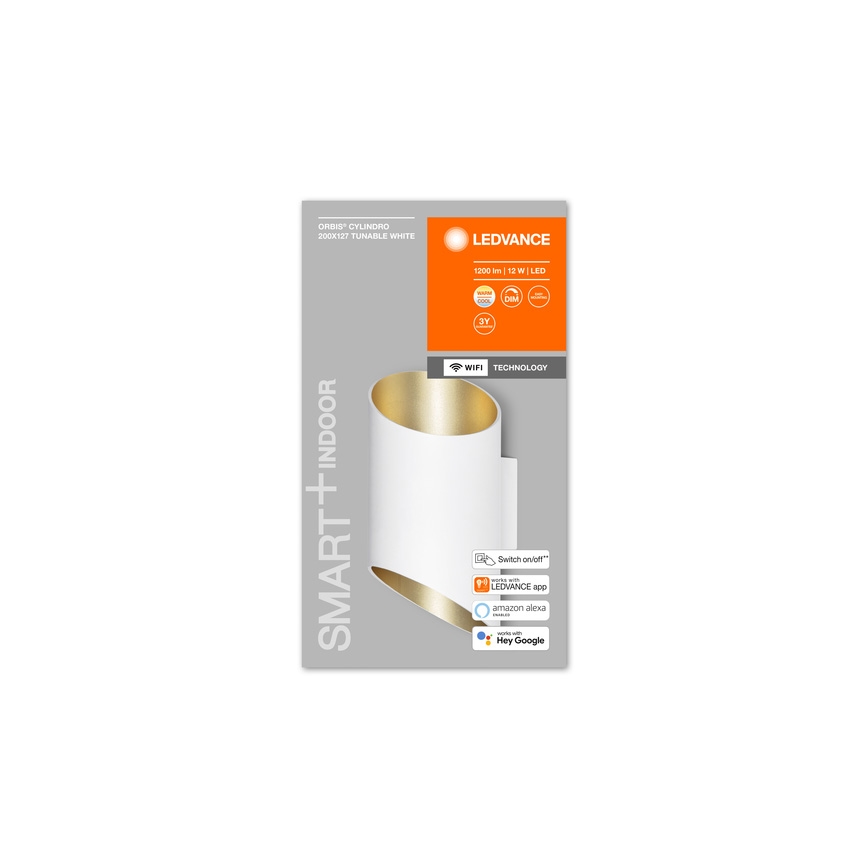 Ledvance - LED væglampe dæmpbar SMART+ CYLINDRO LED/12W/230V 3000-6500K Wi-Fi hvid