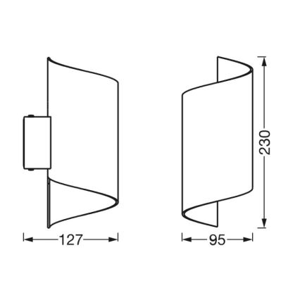 Ledvance - LED væglampe dæmpbar SMART+ TWIST LED/12W/230V 3000-6500K Wi-Fi sort