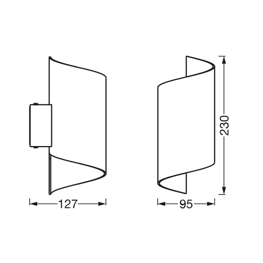 Ledvance - LED væglampe dæmpbar SMART+ TWIST LED/12W/230V 3000-6500K Wi-Fi sort
