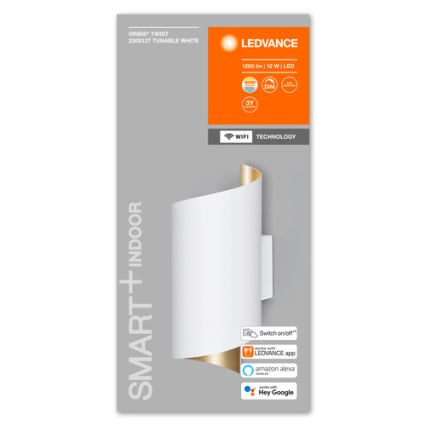 Ledvance - LED væglampe dæmpbar SMART+ TWIST LED/12W/230V 3000-6500K Wi-Fi hvid