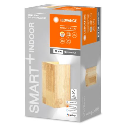 Ledvance - LED væglampe dæmpbar SMART+ WOOD LED/12W/230V 3000-6500K Wi-Fi