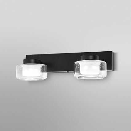 Ledvance - LED væglampe til badeværelse ORBIS FLAME 2xLED/5,5W/230V 3000/4000K IP44 sort
