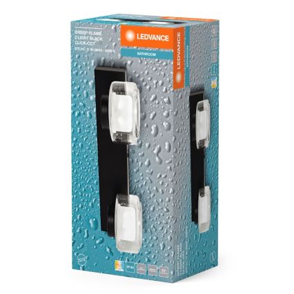 Ledvance - LED væglampe til badeværelse ORBIS FLAME 2xLED/5,5W/230V 3000/4000K IP44 sort
