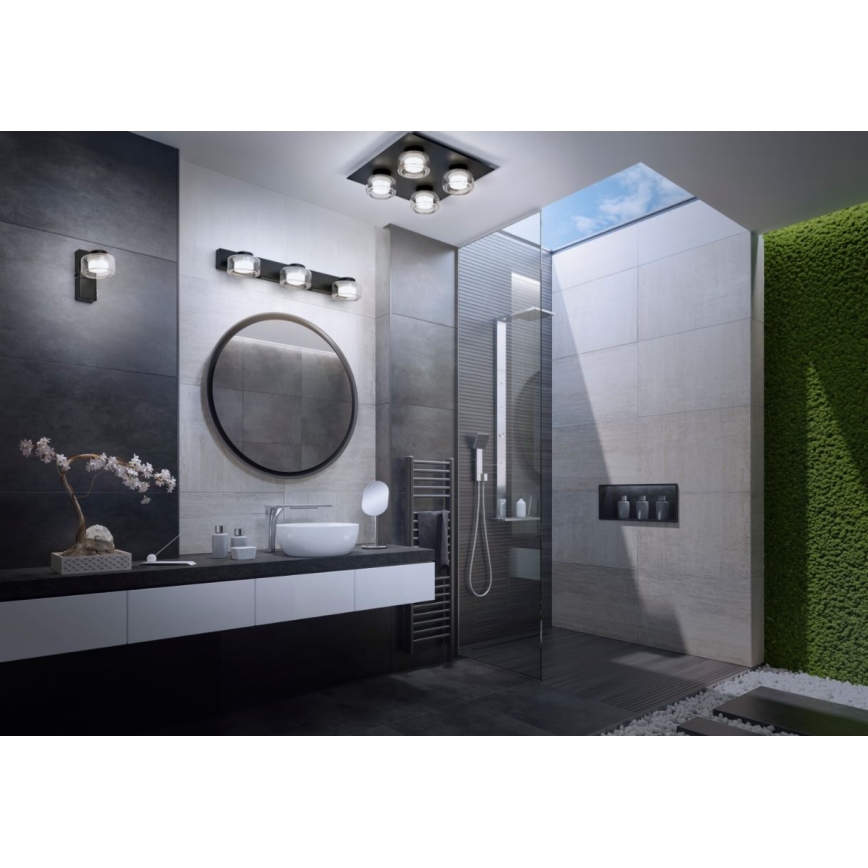 Ledvance - LED væglampe til badeværelse ORBIS FLAME 3xLED/5,5W/230V 3000/4000K IP44 sort