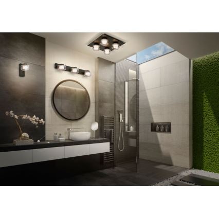 Ledvance - LED væglampe til badeværelse ORBIS FLAME 3xLED/5,5W/230V 3000/4000K IP44 sort