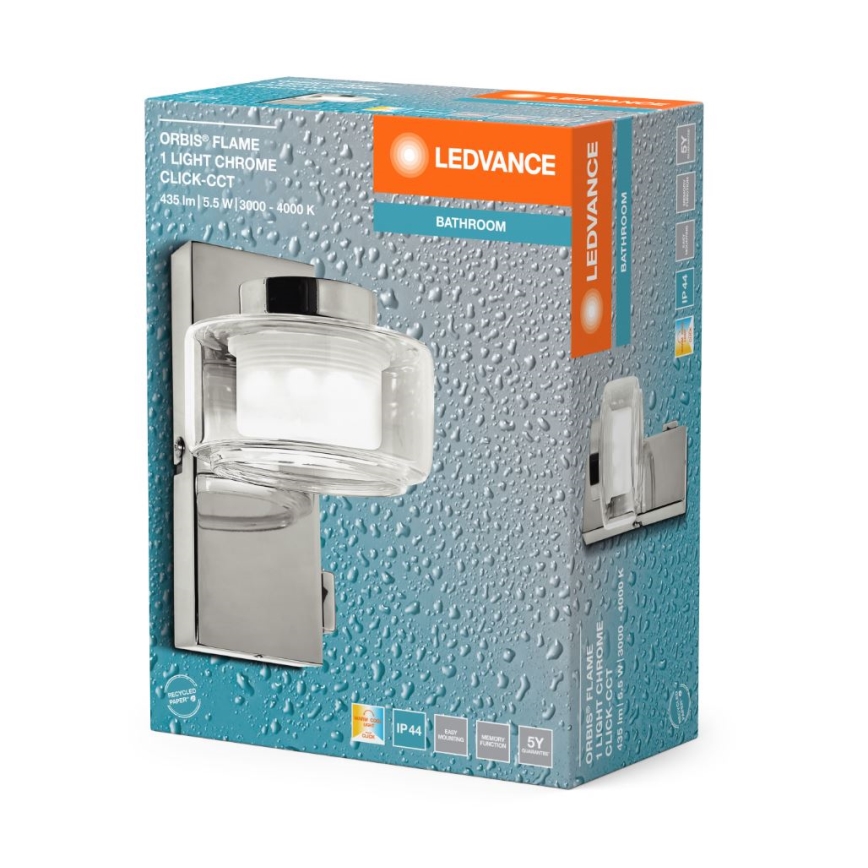 Ledvance - LED væglampe til badeværelse ORBIS FLAME LED/5,5W/230V 3000/4000K IP44 krom