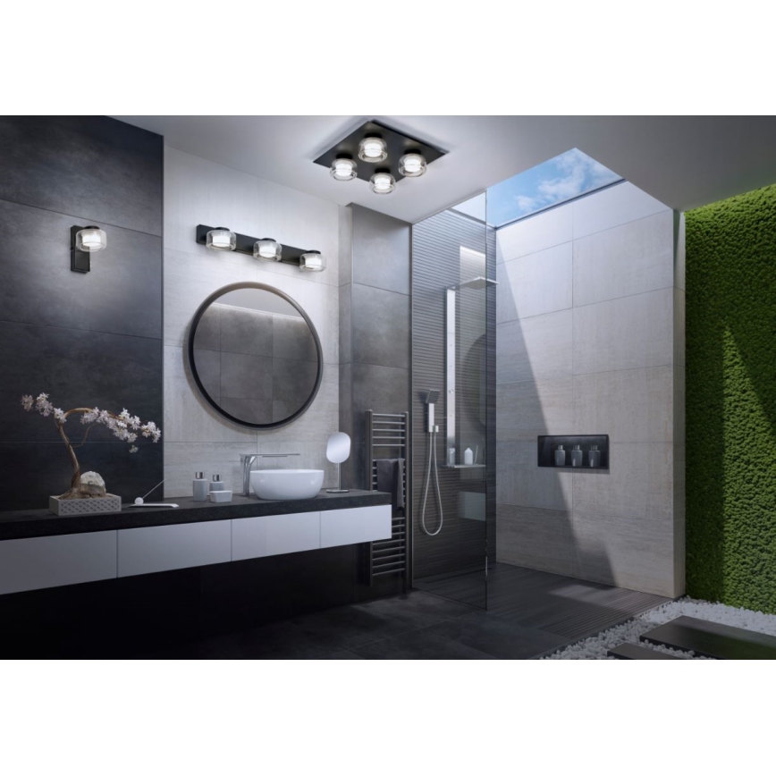 Ledvance - LED væglampe til badeværelse ORBIS FLAME LED/5,5W/230V 3000/4000K IP44 sort