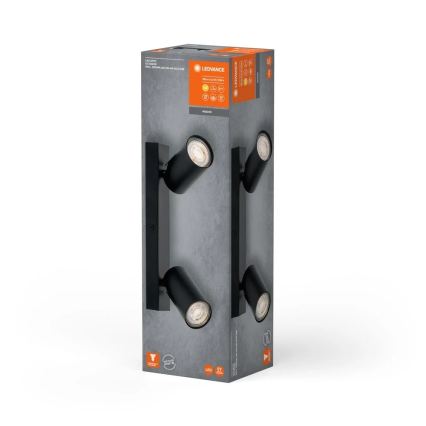 Ledvance - LED vægspot OCTAGON 2xGU10/3,4W/230V 2700K sort